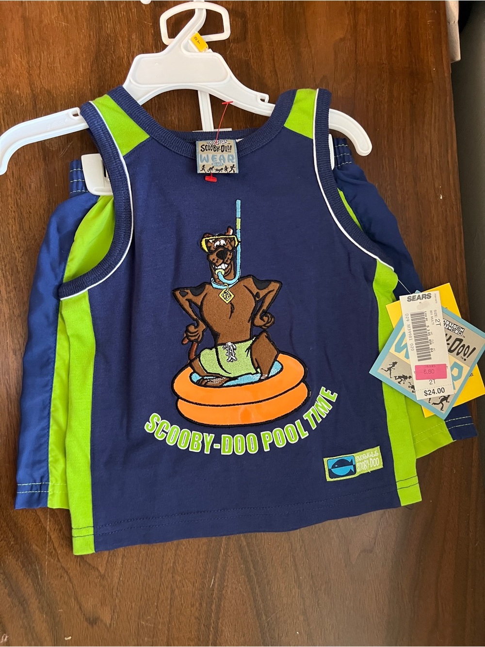 Vintage Y2K NWT Scooby Doo 2-Piece Swimsuit and Tank Top 2T